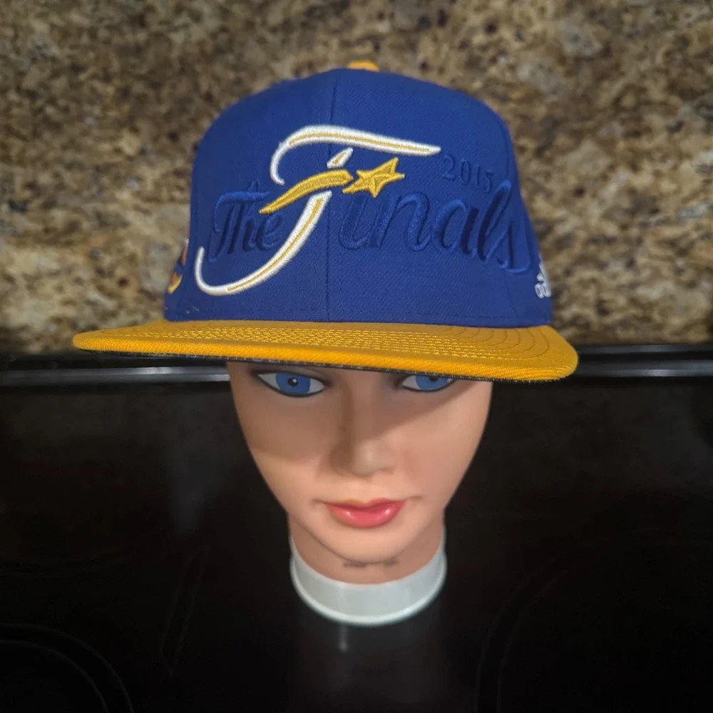 Adidas Golden State Warriors 2015 NBA Finals Champions Snapback Hat Blue Yellow